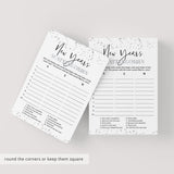 Silver New Year Game Scattergories Printable