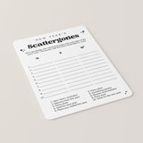 Black & White New Year's Game Scattergories Printable