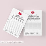Ladies Night Scattergories Game Printable