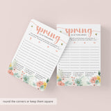 Spring Scattergories Game Printable