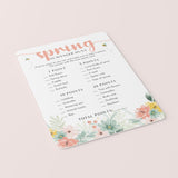 Spring Scavenger Hunt Printable