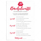 Scavenger Hunt Game Printable Bachelorette Party Activity by LittleSizzle