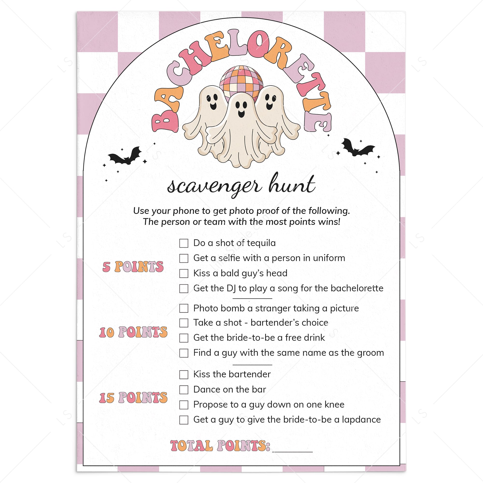 Last Boo Before I Do Party Scavenger Hunt Game Printable by LittleSizzle