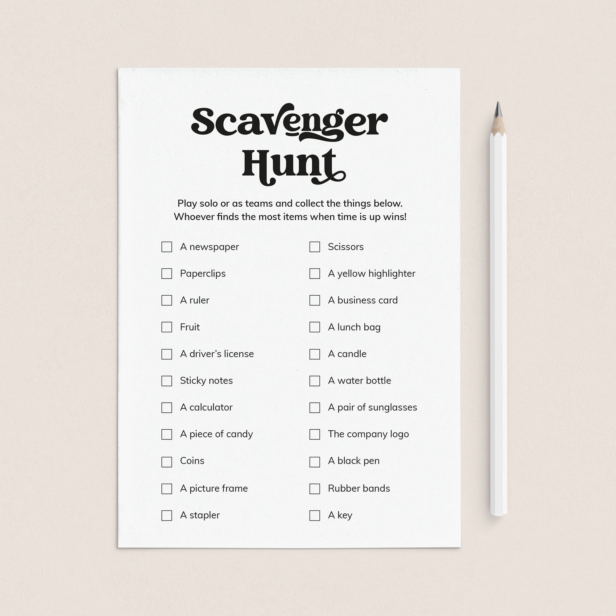 Workplace Scavenger Hunt Printable by LittleSizzle