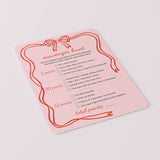 Bachelorette Scavenger Hunt Game Printable Pink Bow Wavy Border
