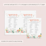 Spring Scavenger Hunt Printable