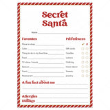 Printable Secret Santa Sheet Red Stripe by LittleSizzle