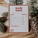 Printable Secret Santa Sheet Red Stripe