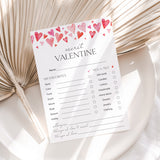 Simple Secret Valentine Form Printable
