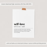 Self-Love Definition Print Instant Download