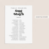 Printable Song Match Game for Family Reunion