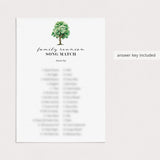 Fun Family Reunion Music Match Up Game with Answer Key Printable