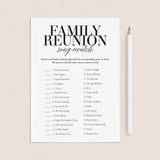 Family Reunion Song Match With Answer Key Printable by LittleSizzle
