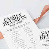 Family Reunion Song Match With Answer Key Printable