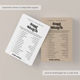 Printable Song Match Game for Family Reunion