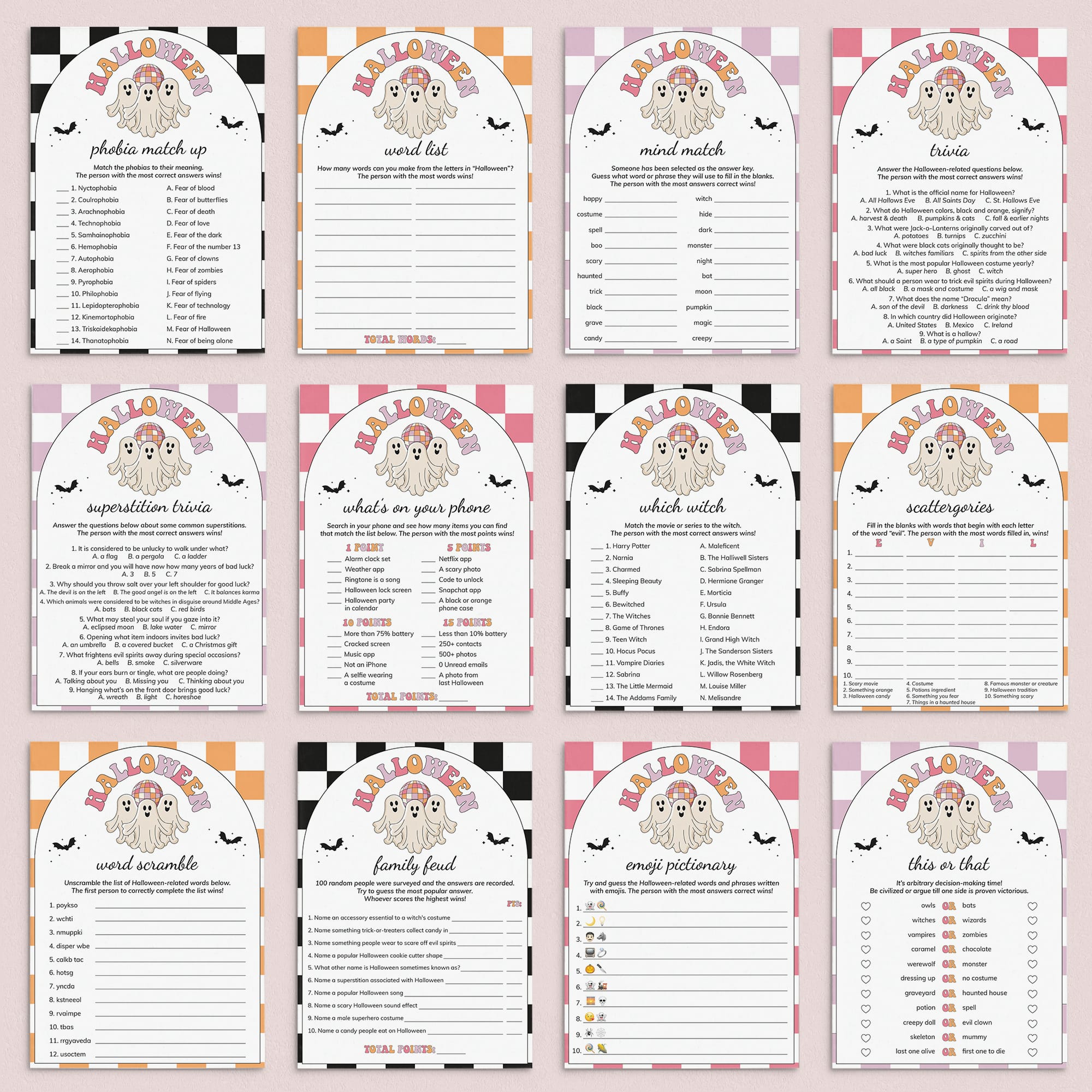 Ghouls Halloween Bundle with 12 Games and Activities Instant Download by LittleSizzle