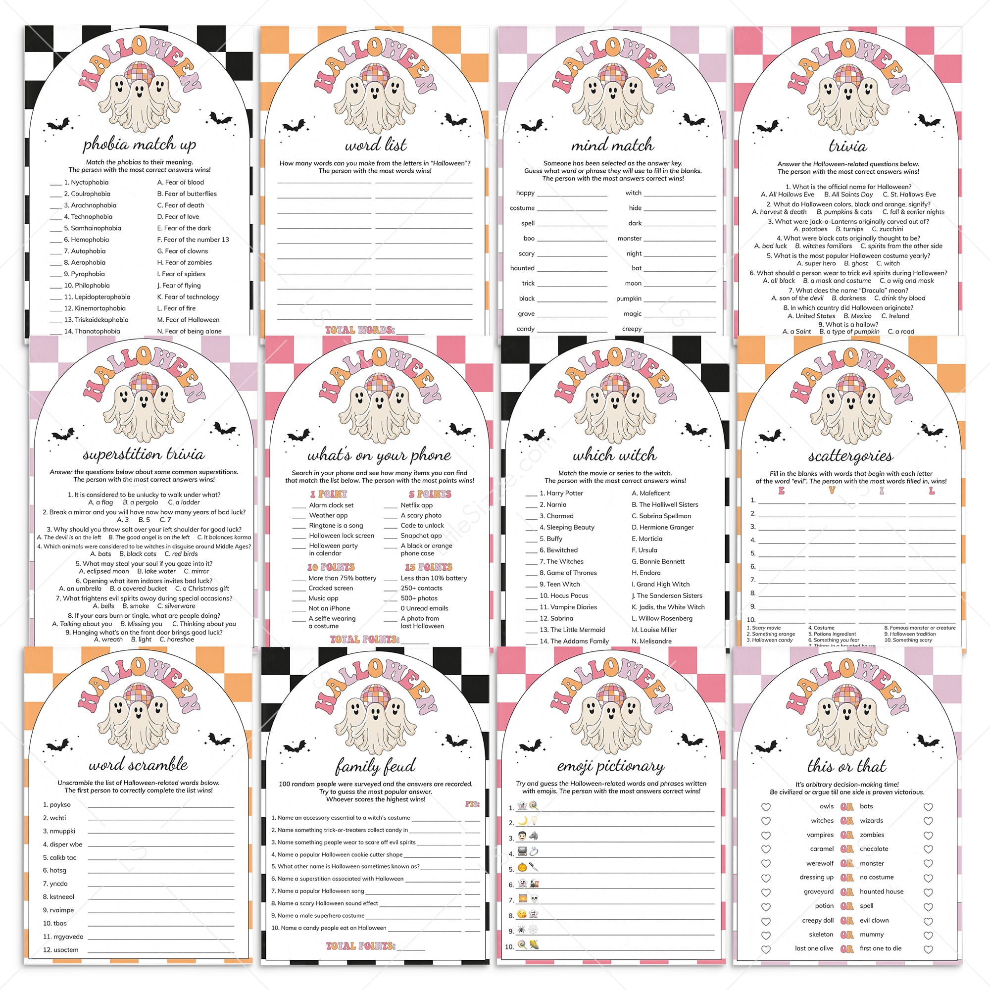 Ghouls Halloween Bundle with 12 Games and Activities Instant Download by LittleSizzle