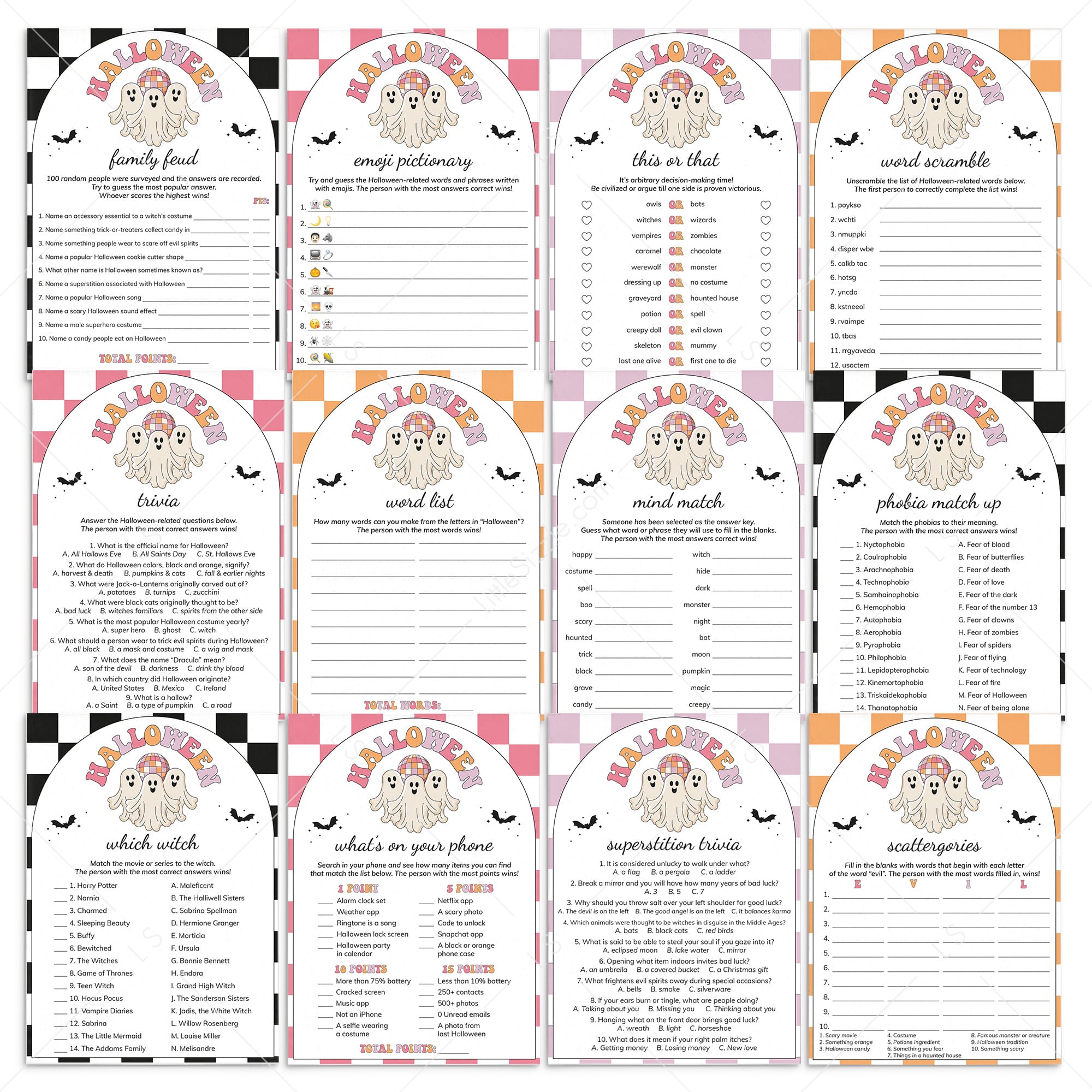 Ghouls Halloween Bundle with 12 Games and Activities Instant Download by LittleSizzle