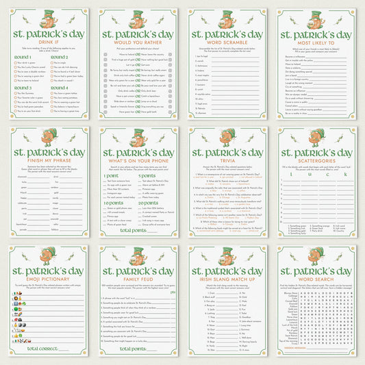 Printable St Patricks Day Game Bundle for Kids & Adults by LittleSizzle