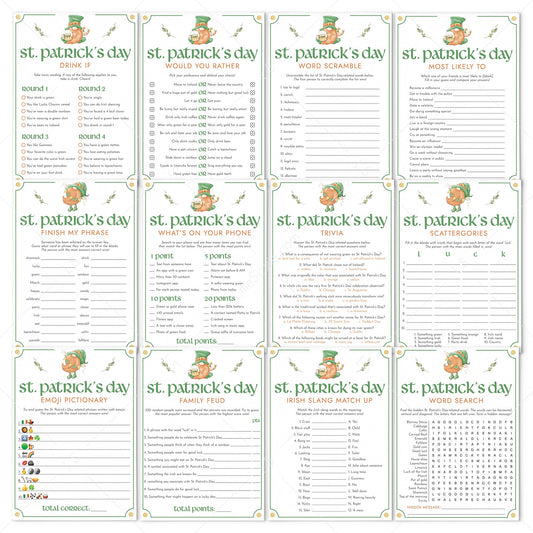 Printable St Patricks Day Game Bundle for Kids & Adults by LittleSizzle
