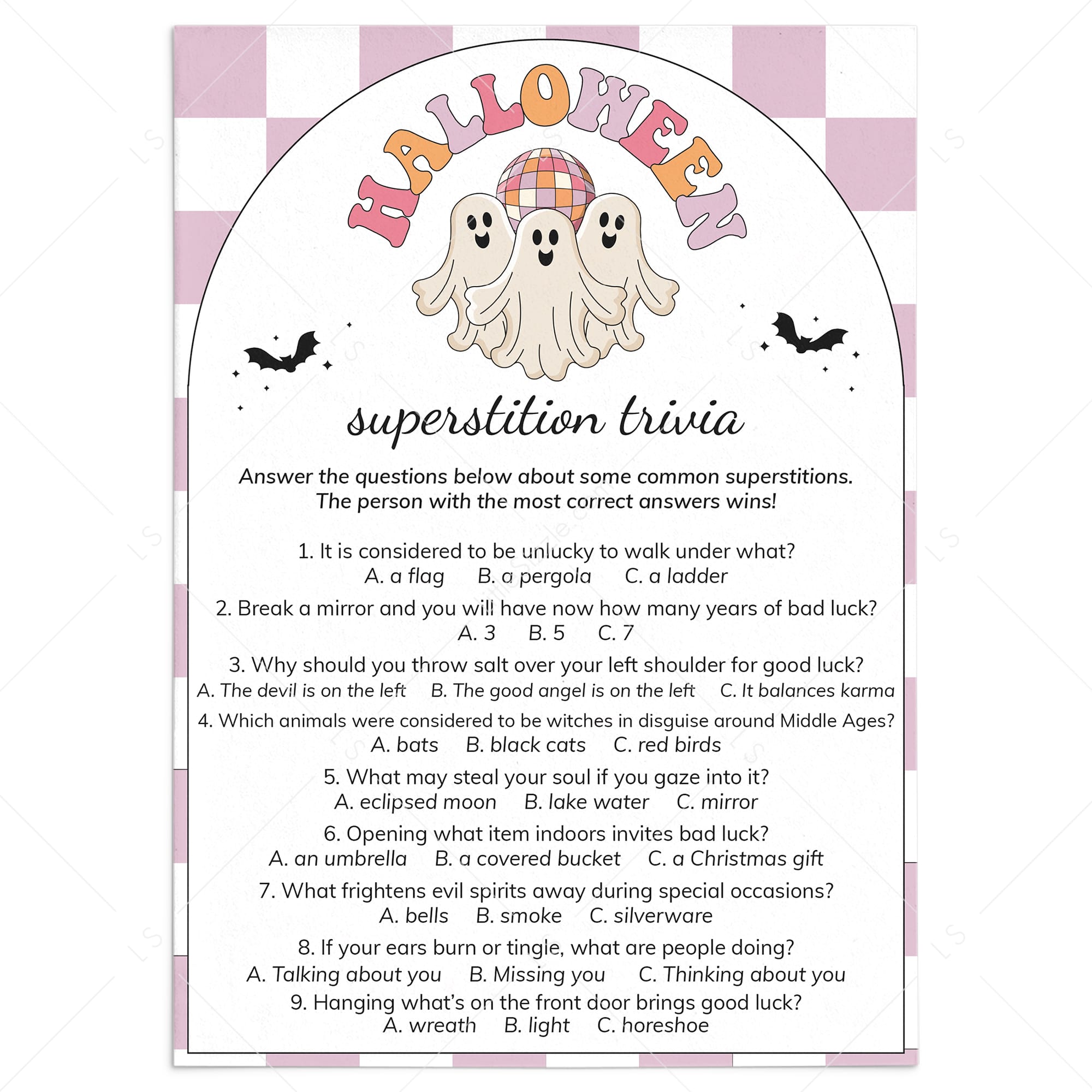 Ghouls Party Game Superstition Trivia Quiz Download by LittleSizzle