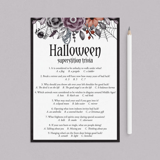 Superstition Trivia Questions and Answers Printable by LittleSizzle