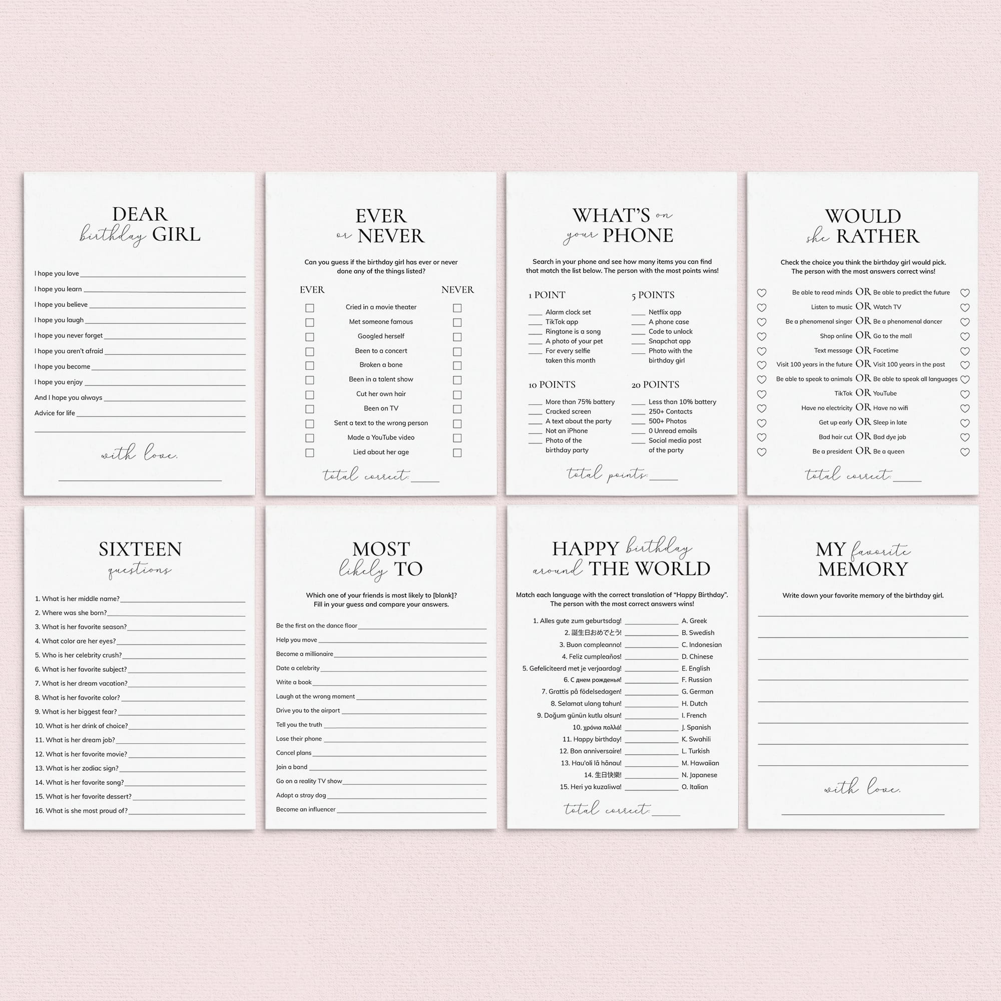 Sweet Sixteen Games Printable Sweet 16 Birthday Party Ideas by LittleSizzle