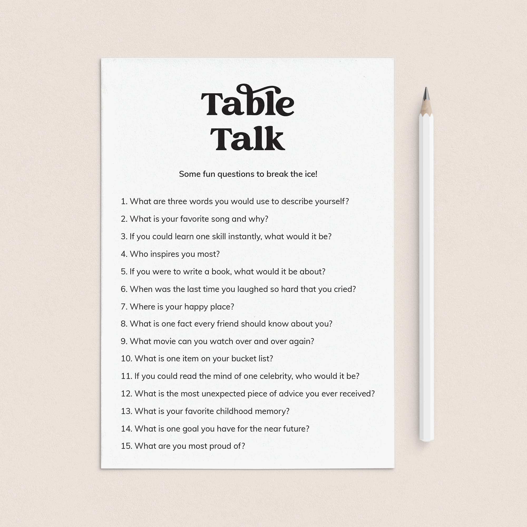 Table Talk Card Printable by LittleSizzle