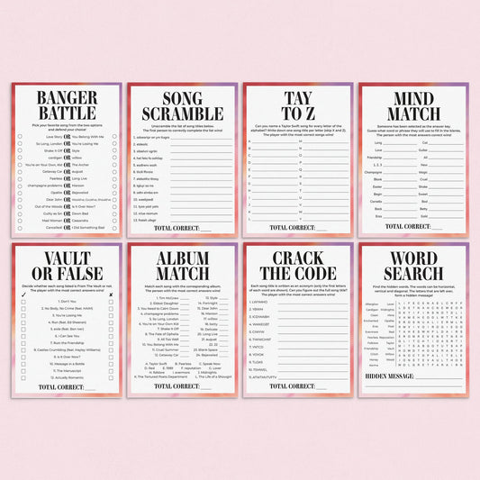 End of an Era Watch Party Games and Activities Printable | Eras Viewing Party by LittleSizzle