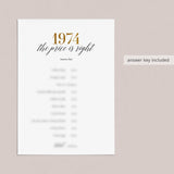 1974 The Price Is Right Game with Answers Printable