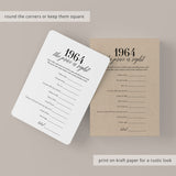 1964 The Price Is Right Game with Answers Printable