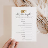 1974 The Price Is Right Game with Answers Printable