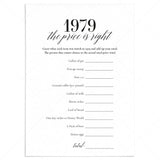 1979 The Price Is Right Game with Answers Printable by LittleSizzle