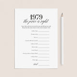 1979 The Price Is Right Game with Answers Printable by LittleSizzle