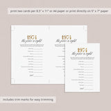 1974 The Price Is Right Game with Answers Printable