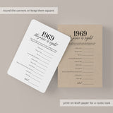 1969 The Price Is Right Game with Answers Printable