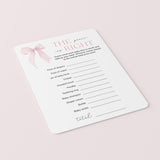 Coquette Baby Shower Games Bundle for Girl Printable