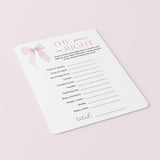 The Price Is Right Pink Bow Baby Shower Game Printable