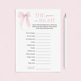 The Price Is Right Pink Bow Baby Shower Game Printable by LittleSizzle