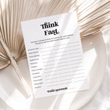 Think Fast Printable Game Icebreaker
