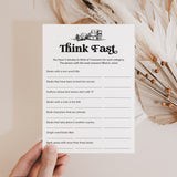 Printable Book Club Game Think Fast Digital Download