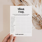 Think Fast Printable Game Icebreaker
