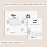 Think Fast Printable Game Icebreaker