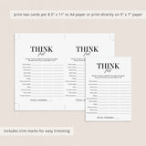 Class Reunion Game Think Fast Printable