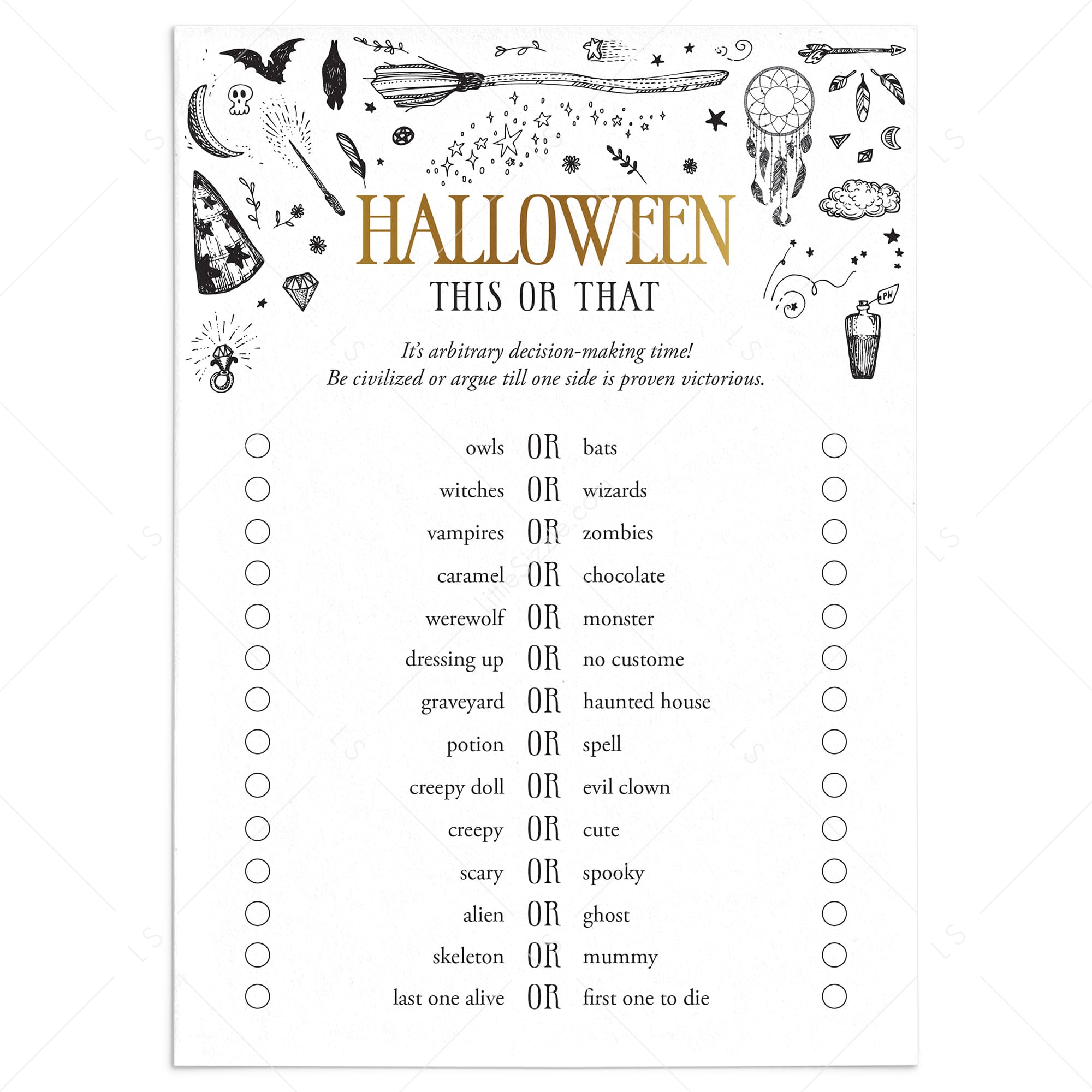 Hocus Pocus Halloween Party Game Printable by LittleSizzle