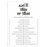 Book Club Ice Breaker Game This or That Printable by LittleSizzle