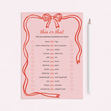 Printable Valentines This or That Questions by LittleSizzle