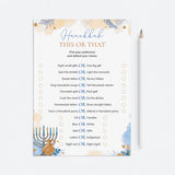Fun Hanukkah This or That Questions for Family Printable by LittleSizzle