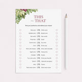Printable This or That Questions for Wine Party by LittleSizzle