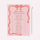 This or That Game for Girls Night Printable Wavy Border by LittleSizzle
